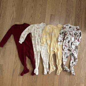 Bundle of 4 Footie Sleeper Pajamas 100% cotton 9 months